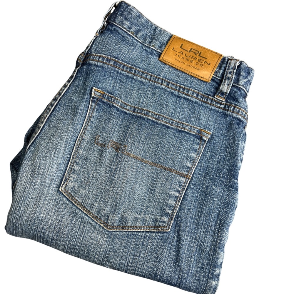 Lauren Jeans Co Ralph Lauren Women Medium Wash Cropped Straight Leg Jeans Size 8